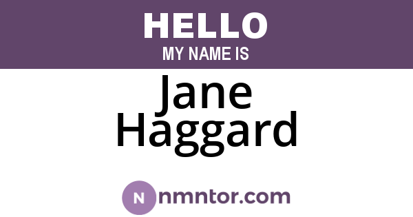 Jane Haggard