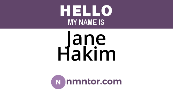Jane Hakim
