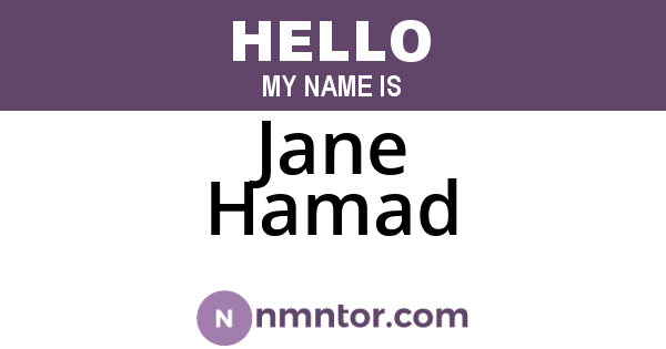 Jane Hamad