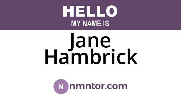 Jane Hambrick
