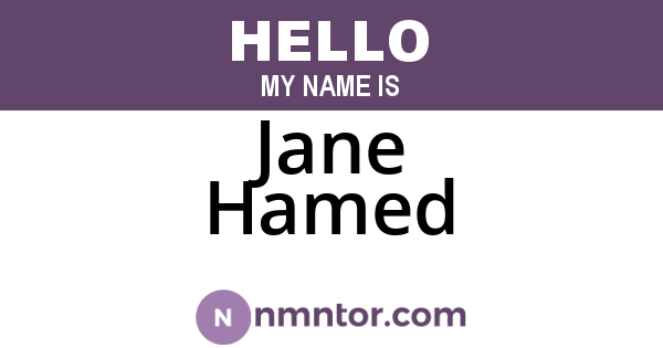 Jane Hamed
