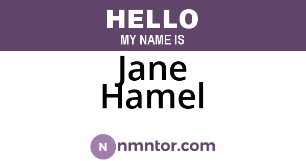 Jane Hamel
