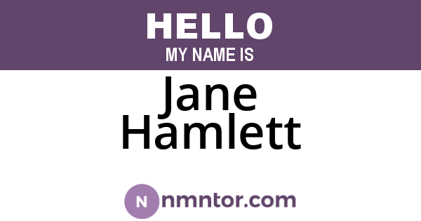 Jane Hamlett