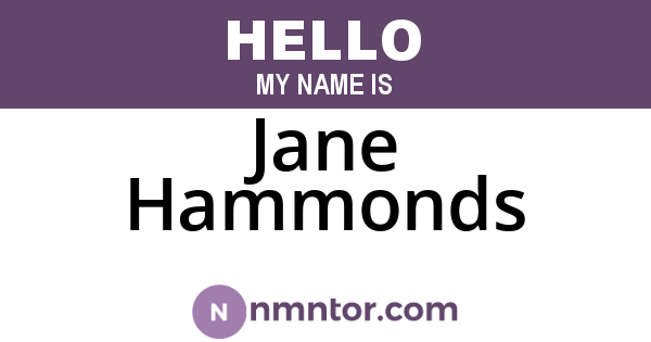 Jane Hammonds