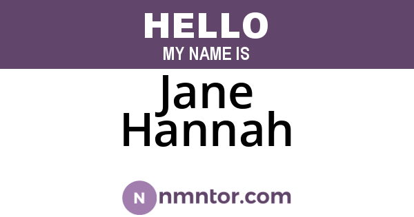 Jane Hannah