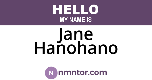 Jane Hanohano