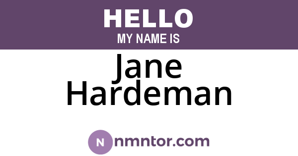 Jane Hardeman