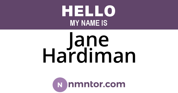 Jane Hardiman