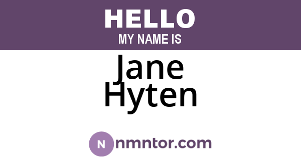 Jane Hyten