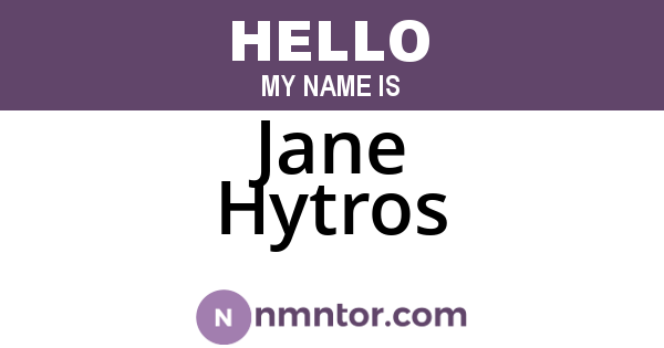 Jane Hytros