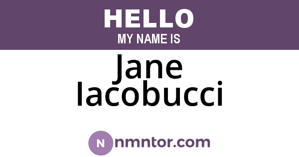 Jane Iacobucci