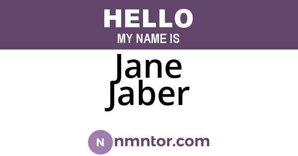Jane Jaber