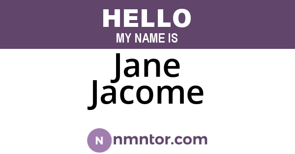 Jane Jacome