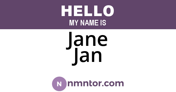 Jane Jan