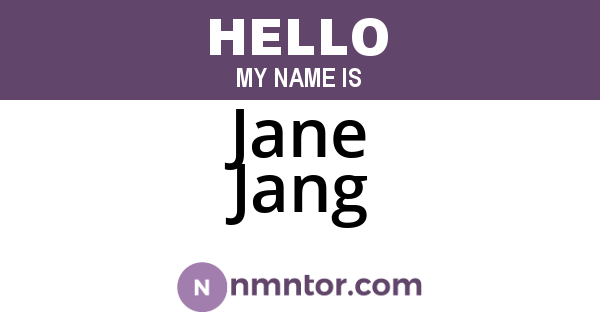 Jane Jang
