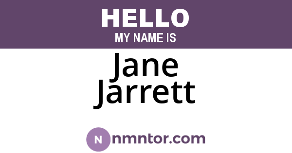 Jane Jarrett