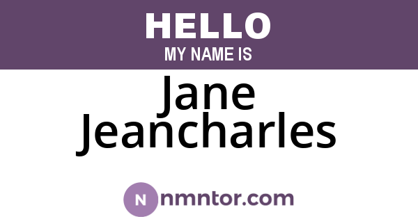 Jane Jeancharles