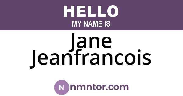 Jane Jeanfrancois