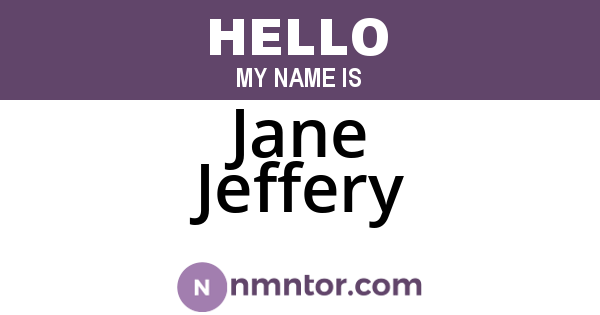 Jane Jeffery