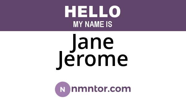 Jane Jerome