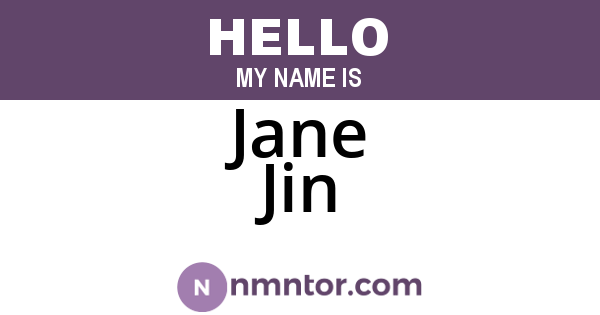 Jane Jin