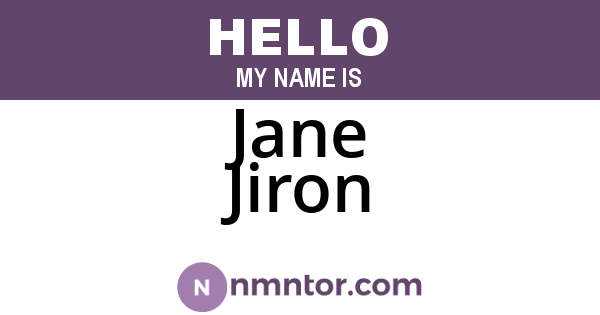 Jane Jiron