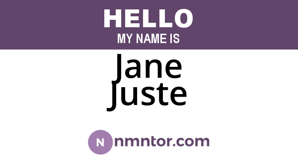 Jane Juste
