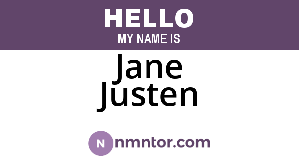 Jane Justen