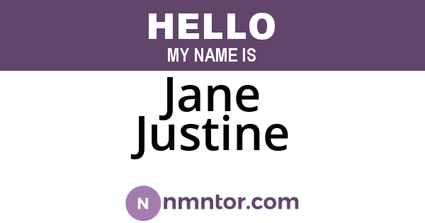 Jane Justine