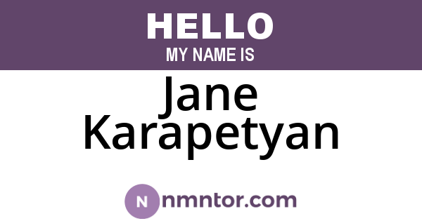 Jane Karapetyan