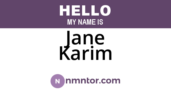 Jane Karim