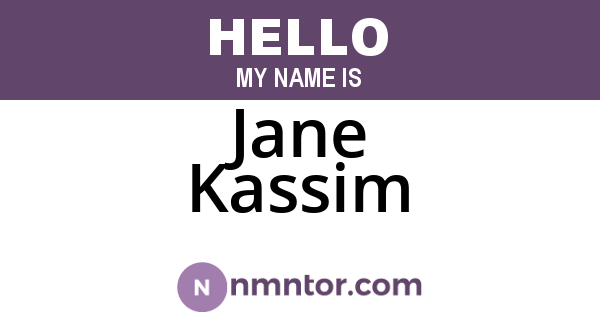 Jane Kassim