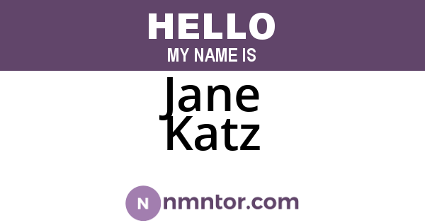 Jane Katz