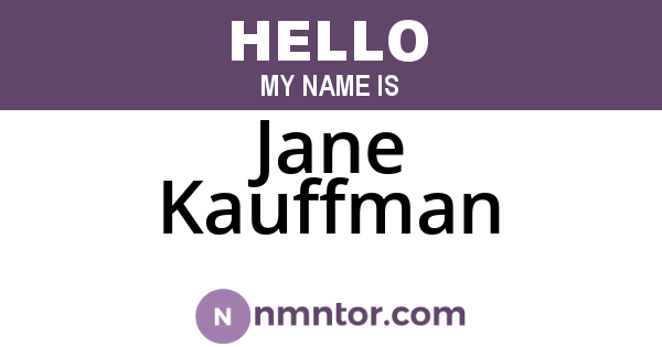 Jane Kauffman