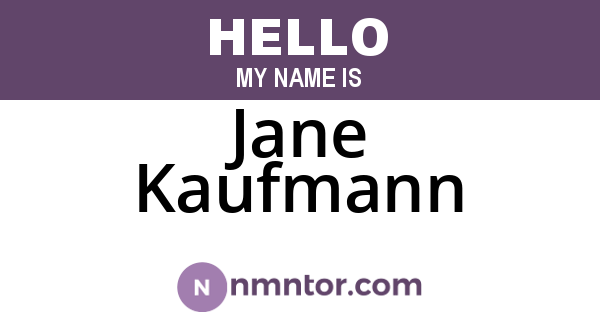 Jane Kaufmann