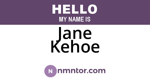Jane Kehoe