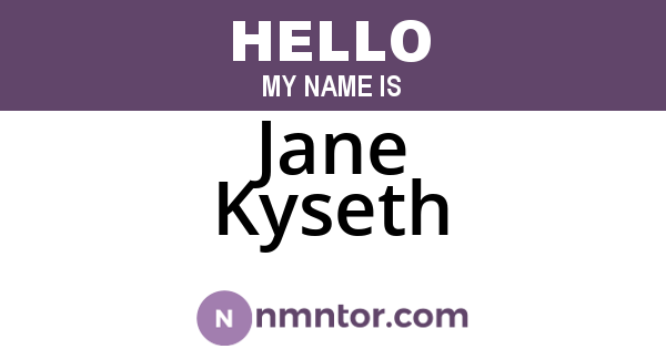 Jane Kyseth
