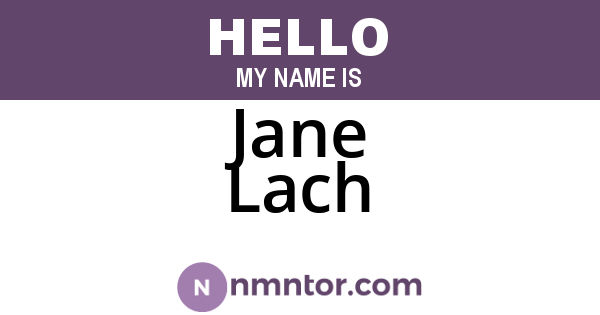 Jane Lach