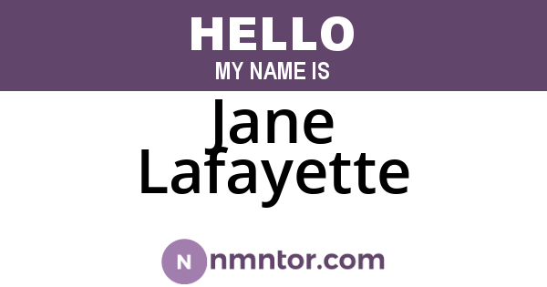 Jane Lafayette
