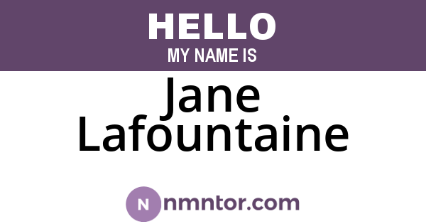 Jane Lafountaine