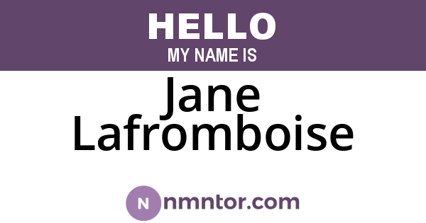 Jane Lafromboise