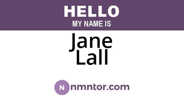 Jane Lall