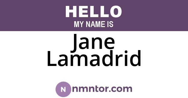 Jane Lamadrid