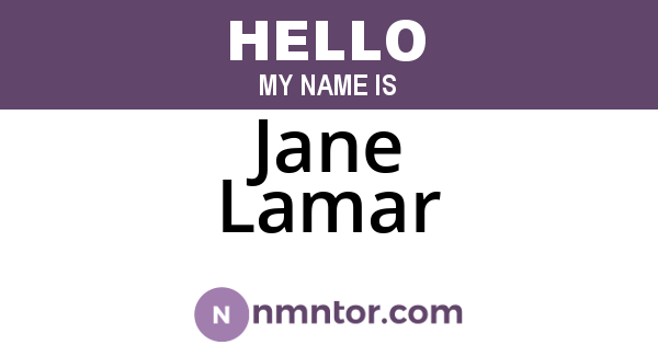 Jane Lamar