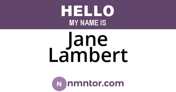 Jane Lambert