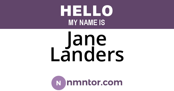 Jane Landers