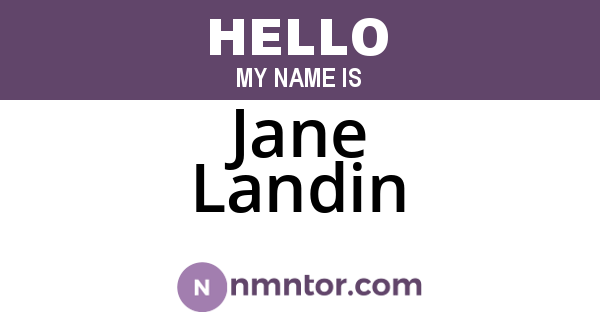 Jane Landin