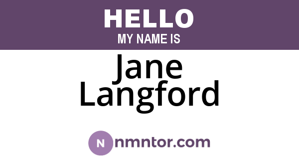 Jane Langford