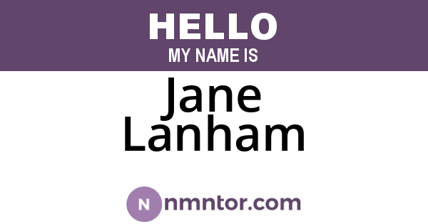 Jane Lanham