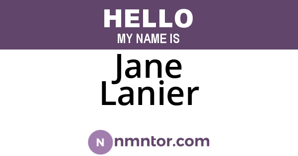 Jane Lanier